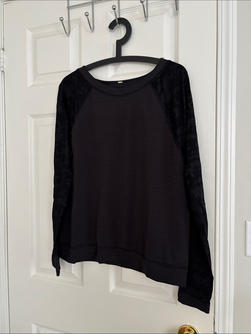 lululemon athletica Black Long-Sleeve Crewneck camo top